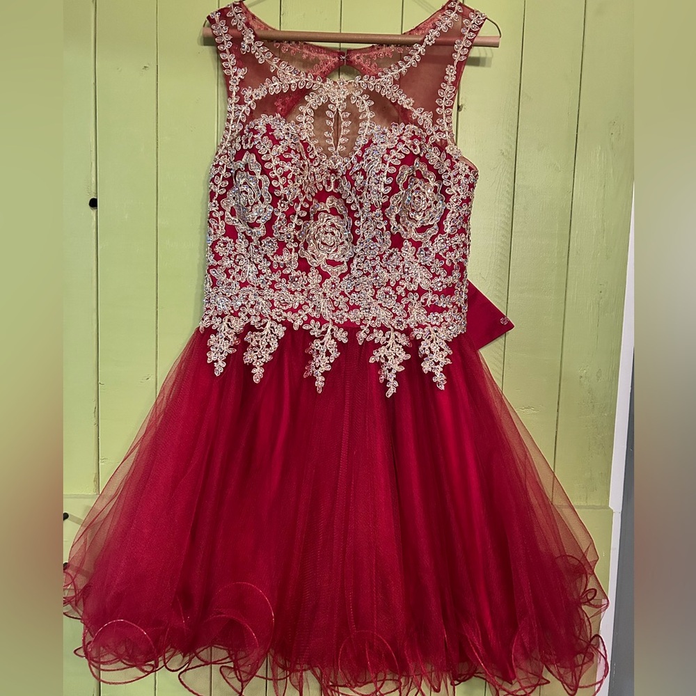 Elegant Red Lace Dress